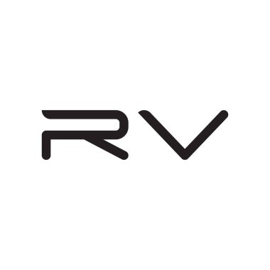 rv ilk harf vektör logo simgesi