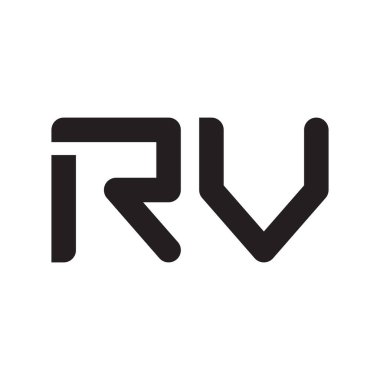 rv ilk harf vektör logo simgesi