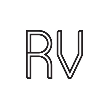 rv ilk harf vektör logo simgesi
