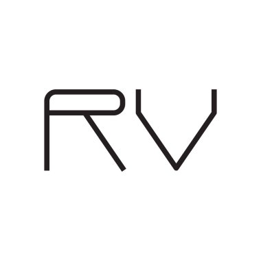 rv ilk harf vektör logo simgesi