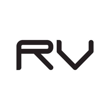 rv ilk harf vektör logo simgesi