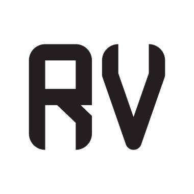 rv ilk harf vektör logo simgesi