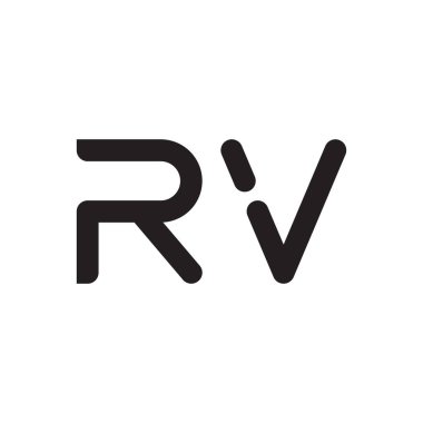 rv ilk harf vektör logo simgesi