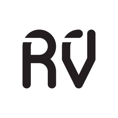 rv ilk harf vektör logo simgesi