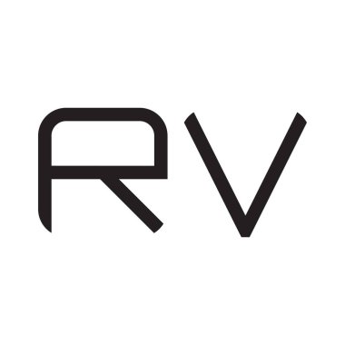 rv ilk harf vektör logo simgesi