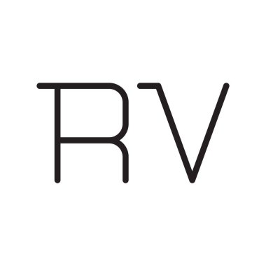 rv ilk harf vektör logo simgesi