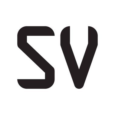 sv ilk harf vektör logo simgesi