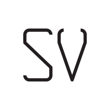 sv ilk harf vektör logo simgesi