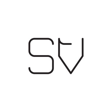 sv ilk harf vektör logo simgesi
