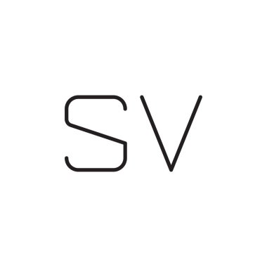 sv ilk harf vektör logo simgesi