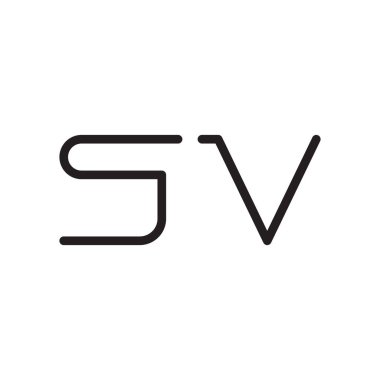 sv ilk harf vektör logo simgesi