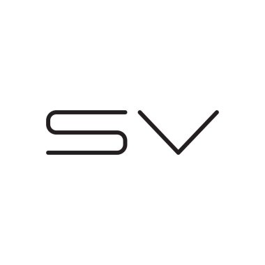 sv ilk harf vektör logo simgesi