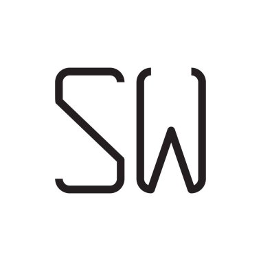 sw ilk harf vektör logo simgesi