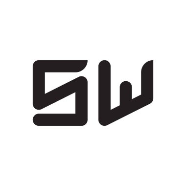 sw ilk harf vektör logo simgesi