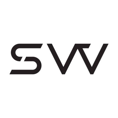 sw ilk harf vektör logo simgesi