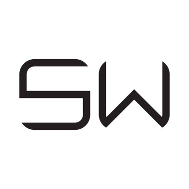 sw ilk harf vektör logo simgesi