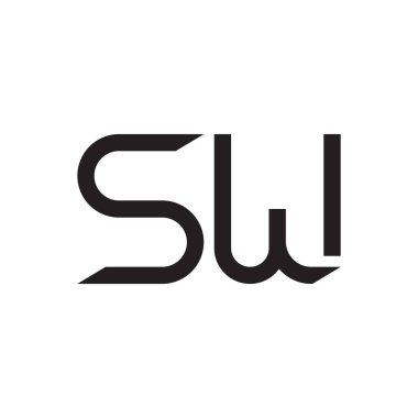 sw ilk harf vektör logo simgesi