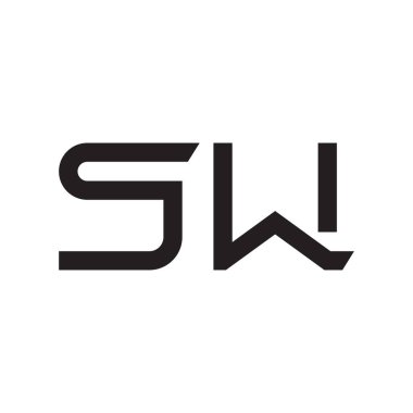 sw ilk harf vektör logo simgesi