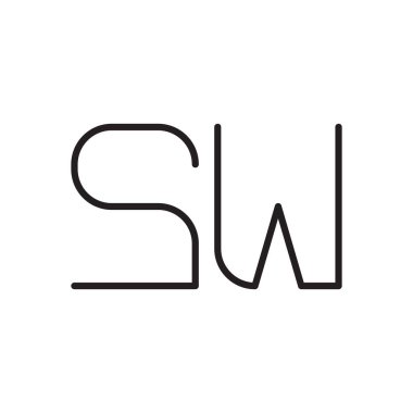 sw ilk harf vektör logo simgesi