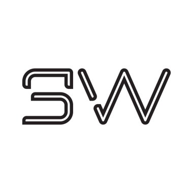 sw ilk harf vektör logo simgesi