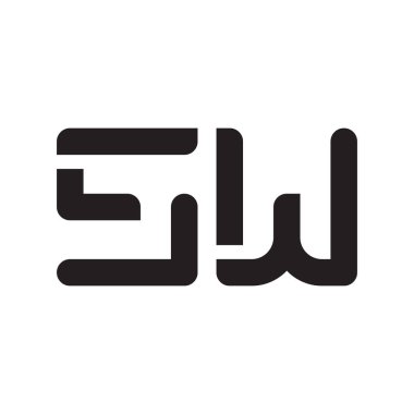 sw ilk harf vektör logo simgesi