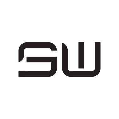 sw ilk harf vektör logo simgesi