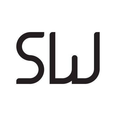 sw ilk harf vektör logo simgesi
