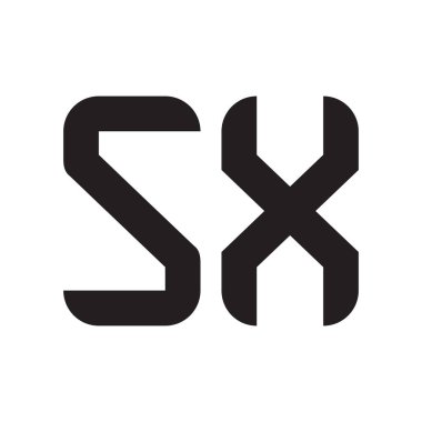 sx ilk harf vektör logo simgesi