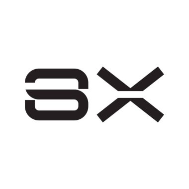 sx ilk harf vektör logo simgesi