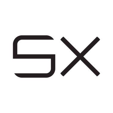 sx ilk harf vektör logo simgesi