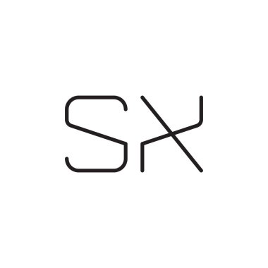 sx ilk harf vektör logo simgesi