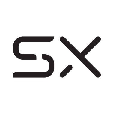 sx ilk harf vektör logo simgesi