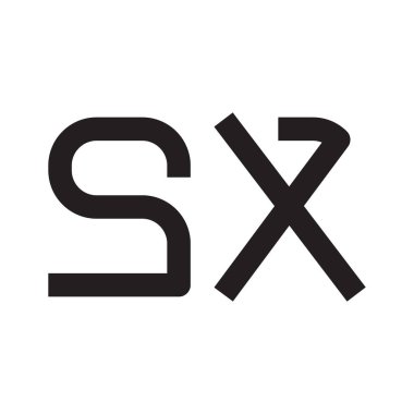 sx ilk harf vektör logo simgesi