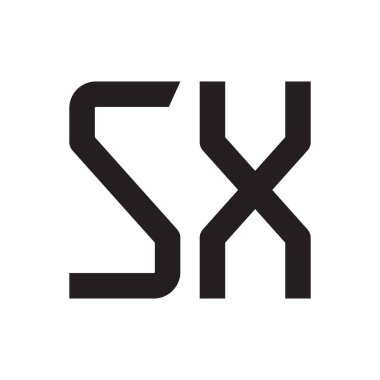 sx ilk harf vektör logo simgesi