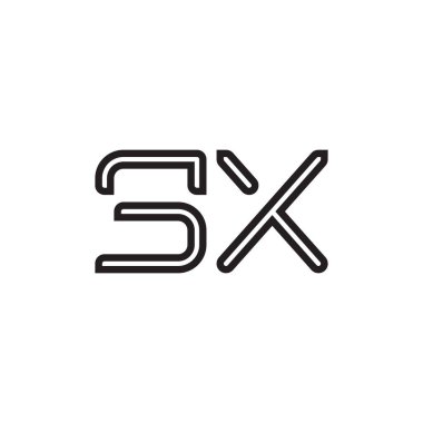 sx ilk harf vektör logo simgesi