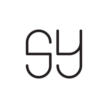 sy ilk harf vektör logo simgesi