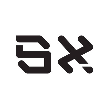 sx ilk harf vektör logo simgesi