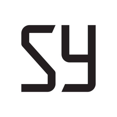 sy ilk harf vektör logo simgesi