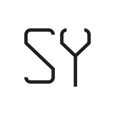 sy ilk harf vektör logo simgesi