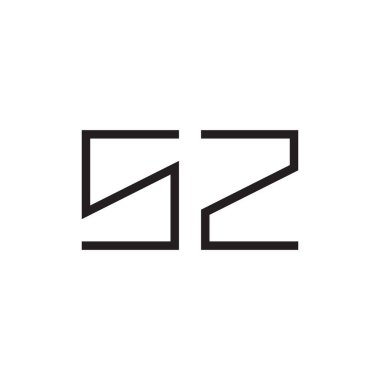 sz ilk harf vektör logosu simgesi