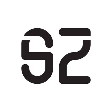 sz ilk harf vektör logosu simgesi