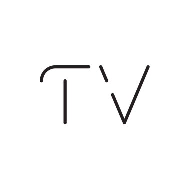 TV ilk harf vektör logo simgesi