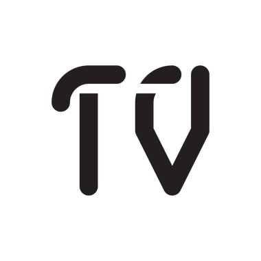 TV ilk harf vektör logo simgesi