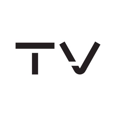 TV ilk harf vektör logo simgesi