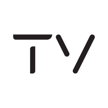 TV ilk harf vektör logo simgesi