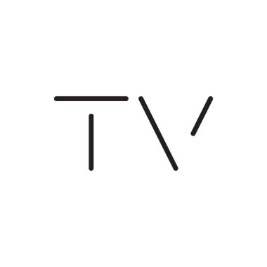 TV ilk harf vektör logo simgesi