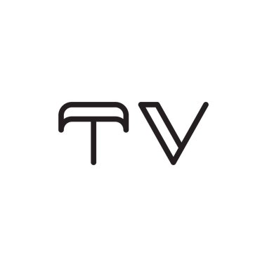 TV ilk harf vektör logo simgesi