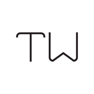 Tw ilk harf vektör logo simgesi