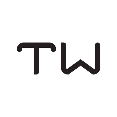 Tw ilk harf vektör logo simgesi
