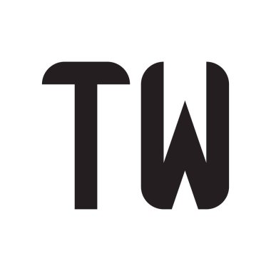 Tw ilk harf vektör logo simgesi